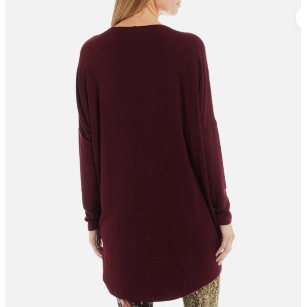 Byrn Walker Shirt Womens L Burgundy Rachelle Tunic‎ Oversized Dolman Sleeves USA - Picture 4 of 10